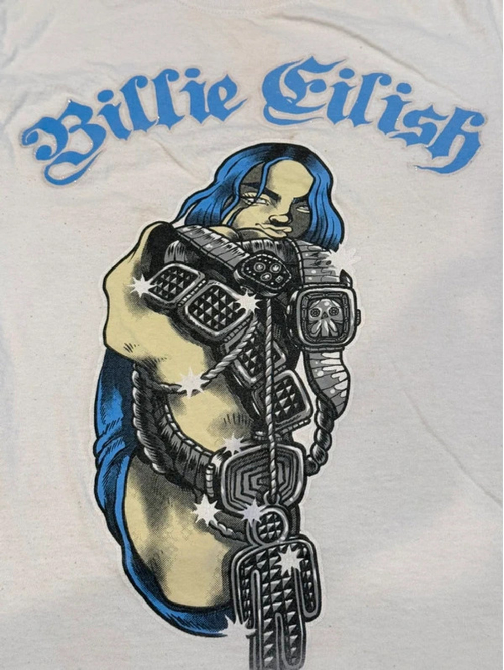 Billie Eilish Motorcycle Graphic T-Shirt Size Large 1436
